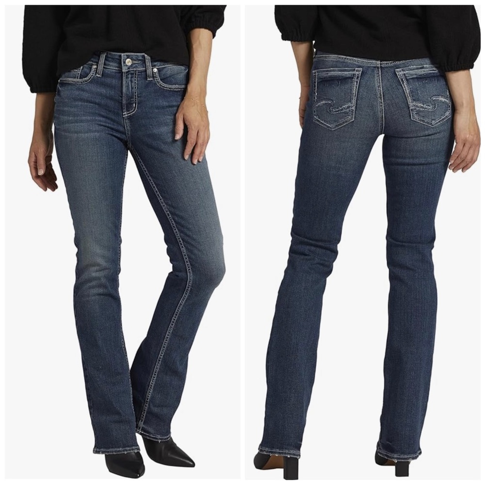 Silver Jeans Co. Women's Suki Mid Rise Bootcut Jeans Medium Wash